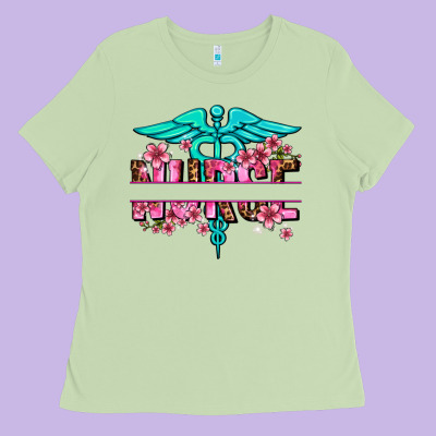 Floral Nurse Preview Ladies Tee Designed By Adodesignshop