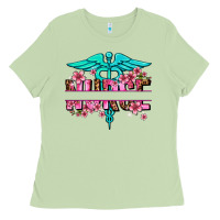 Matcha floral nurse preview Ladies Tee - AdoDesignShop
