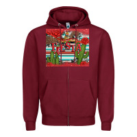 Burgundy fiesta with pepper Zipper Hoodie - Artiststas