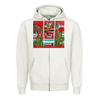 Oatmeal Heather fiesta with pepper Zipper Hoodie - Artiststas