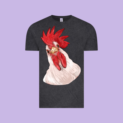 Silly Chicken Head Vintage Tee Designed By Ranaportraitstore