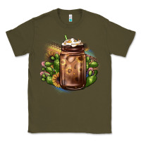 Army Green sunflower coffee cup cactus Classic Tee - JahusDesignShop
