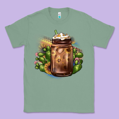 Sunflower Coffee Cup Cactus Classic Tee Designed By Jahusdesignshop