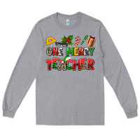 Heather Grey one merry teacher Long Sleeve Tee - AdoDesignShop