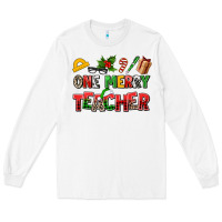 White one merry teacher Long Sleeve Tee - AdoDesignShop