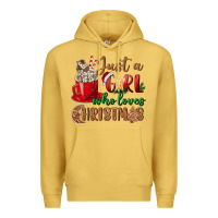 Antique Gold just a girl who loves christmas Premium Hoodie - BundleAndBundleShop