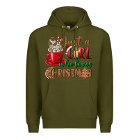 Army Green just a girl who loves christmas Premium Hoodie - BundleAndBundleShop