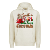 Oatmeal Heather just a girl who loves christmas Premium Hoodie - BundleAndBundleShop
