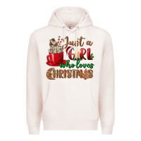 Pale Pink just a girl who loves christmas Premium Hoodie - BundleAndBundleShop