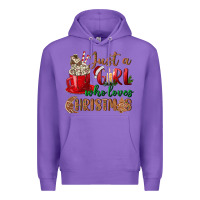 Purple just a girl who loves christmas Premium Hoodie - BundleAndBundleShop