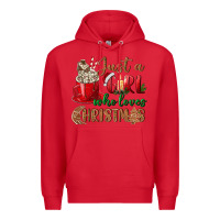 Red just a girl who loves christmas Premium Hoodie - BundleAndBundleShop