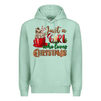 Seafoam just a girl who loves christmas Premium Hoodie - BundleAndBundleShop