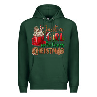 Sports Green just a girl who loves christmas Premium Hoodie - BundleAndBundleShop