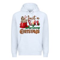 White just a girl who loves christmas Premium Hoodie - BundleAndBundleShop