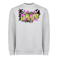 Heather Grey hot girl summer with palms Heavyweight Sweatshirt - texasbilliewilder