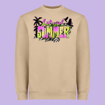 Hot Girl Summer With Palms Heavyweight Sweatshirt Designed By Texasbilliewilder