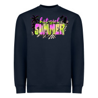 Navy hot girl summer with palms Heavyweight Sweatshirt - texasbilliewilder