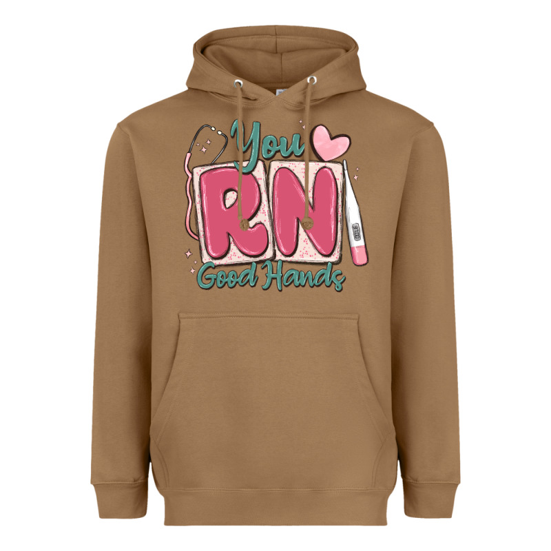 You Rn Good Hands Registered Nurse Heavyweight Hoodie by MaliasSmallBusiness | Teevron