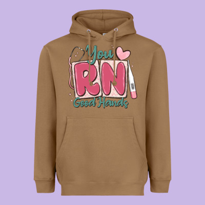You Rn Good Hands Registered Nurse Heavyweight Hoodie Designed By Maliassmallbusiness