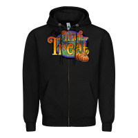 Black trick or treat white Zipper Hoodie - JahusDesignShop