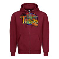 Burgundy trick or treat white Zipper Hoodie - JahusDesignShop