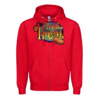 Red trick or treat white Zipper Hoodie - JahusDesignShop