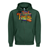 Sports Green trick or treat white Zipper Hoodie - JahusDesignShop