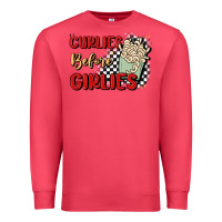 Cardinal curlies before girlies Premium Sweatshirt - MaliasSmallBusiness