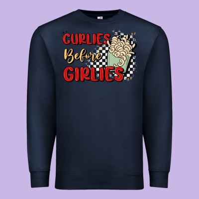 Curlies Before Girlies Premium Sweatshirt Designed By Maliassmallbusiness