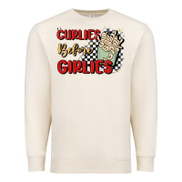Sandshell curlies before girlies Premium Sweatshirt - MaliasSmallBusiness