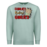 Seafoam curlies before girlies Premium Sweatshirt - MaliasSmallBusiness