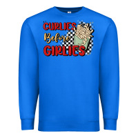 True Royal curlies before girlies Premium Sweatshirt - MaliasSmallBusiness