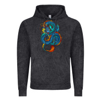 Vintage Black blue dragon Vintage Hoodie - RanaPortraitStore