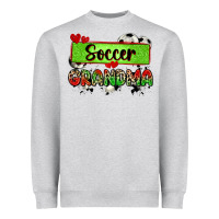 Heather Grey soccer grandma with leopard Heavyweight Sweatshirt - Zillion Design Studio