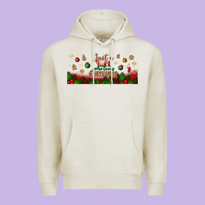 Just A Girl Who Loves Christmas Libbey Glass Premium Hoodie Designed By Bundleandbundleshop