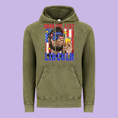 Vintage Hoodie drinking like lincoln