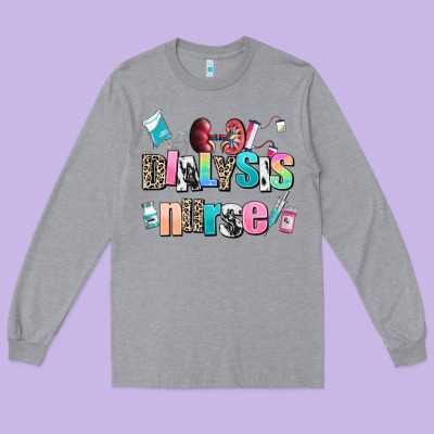 Dialysis Nurse Long Sleeve Tee Designed By Adodesignshop