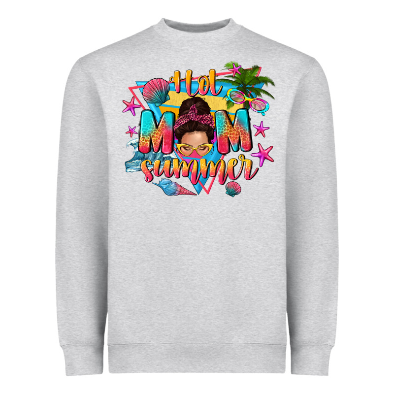 Hot Mom Summer With Messy Bun Heavyweight Sweatshirt by texasbilliewilder | Teevron