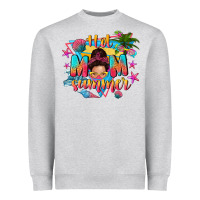 Heather Grey hot mom summer with messy bun Heavyweight Sweatshirt - texasbilliewilder