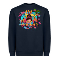 Navy hot mom summer with messy bun Heavyweight Sweatshirt - texasbilliewilder