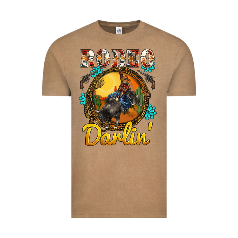 Western Rodeo Darlin' Sunset Sunflowers Weapon Vintage Tee by BarkalooDesign | Teevron
