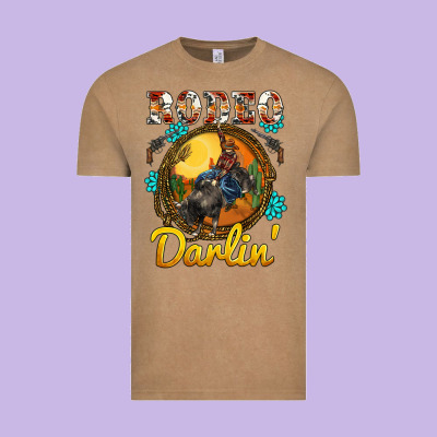 Western Rodeo Darlin' Sunset Sunflowers Weapon Vintage Tee Designed By Barkaloodesign