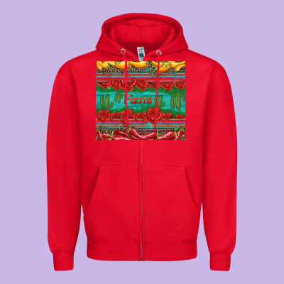 Fiesta Zipper Hoodie Designed By Artiststas