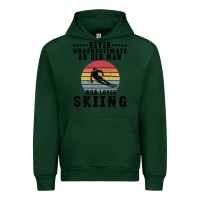 Forest Green Never Underestimate An Old Man Who Loves Skiing Urban Hoodie - Bettercallsaul