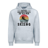 Heather Grey Never Underestimate An Old Man Who Loves Skiing Urban Hoodie - Bettercallsaul