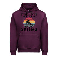Mauve Wine Never Underestimate An Old Man Who Loves Skiing Urban Hoodie - Bettercallsaul