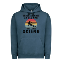 Pigment Midnight Navy Never Underestimate An Old Man Who Loves Skiing Urban Hoodie - Bettercallsaul