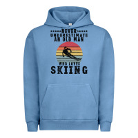 Pigment Pebble Blue Never Underestimate An Old Man Who Loves Skiing Urban Hoodie - Bettercallsaul