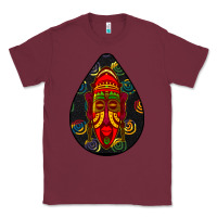 Burgundy african masks teardrop  6 Classic Tee - BundleAndBundleShop