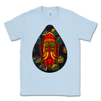 Dusty Blue african masks teardrop  6 Classic Tee - BundleAndBundleShop